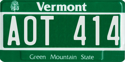 VT license plate AOT414