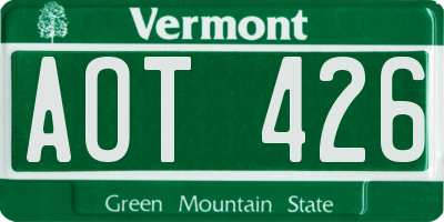 VT license plate AOT426