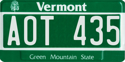 VT license plate AOT435