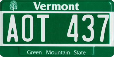 VT license plate AOT437