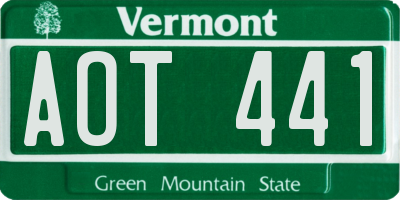 VT license plate AOT441