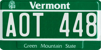 VT license plate AOT448