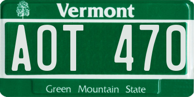 VT license plate AOT470