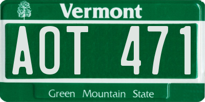 VT license plate AOT471