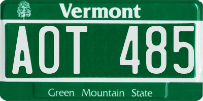VT license plate AOT485