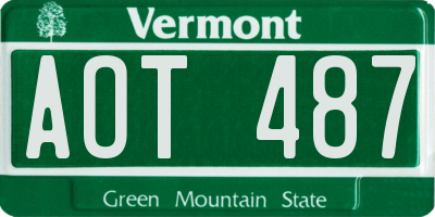 VT license plate AOT487