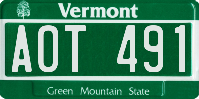 VT license plate AOT491