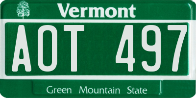 VT license plate AOT497