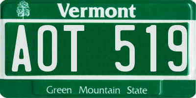 VT license plate AOT519