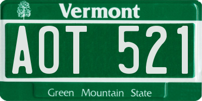 VT license plate AOT521