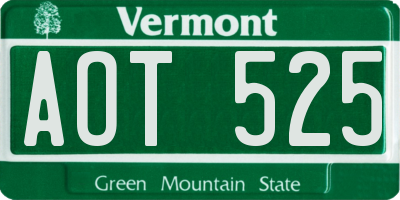 VT license plate AOT525