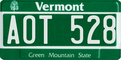 VT license plate AOT528