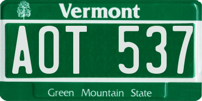 VT license plate AOT537