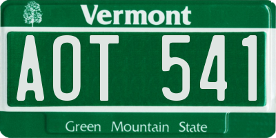 VT license plate AOT541