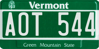 VT license plate AOT544