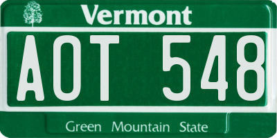 VT license plate AOT548