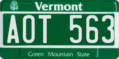 VT license plate AOT563