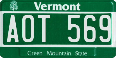 VT license plate AOT569