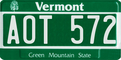 VT license plate AOT572