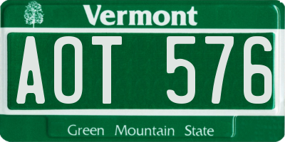 VT license plate AOT576