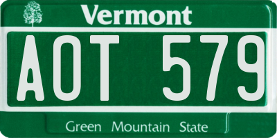 VT license plate AOT579