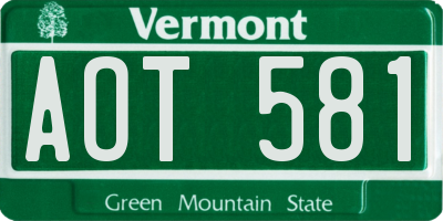 VT license plate AOT581