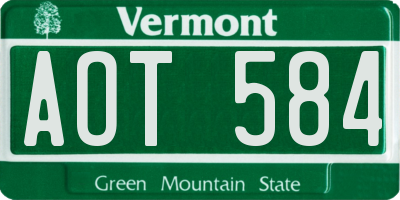 VT license plate AOT584