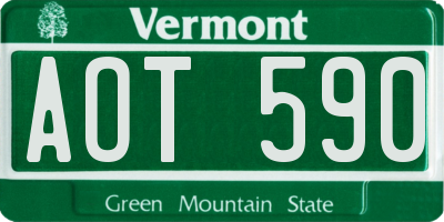 VT license plate AOT590