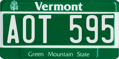 VT license plate AOT595