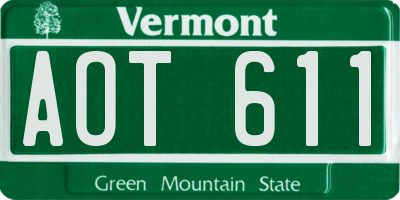 VT license plate AOT611