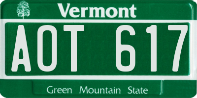 VT license plate AOT617