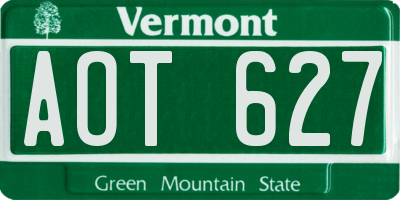 VT license plate AOT627