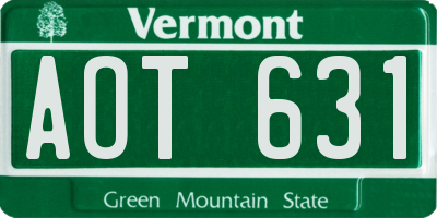 VT license plate AOT631