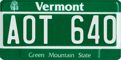 VT license plate AOT640