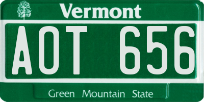 VT license plate AOT656