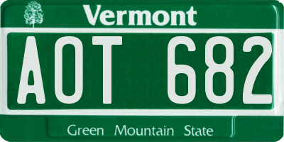 VT license plate AOT682