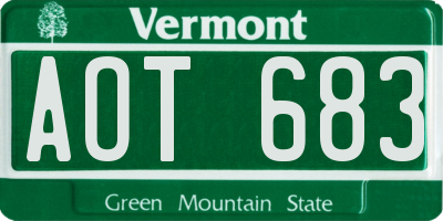 VT license plate AOT683