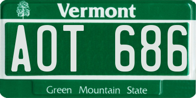 VT license plate AOT686