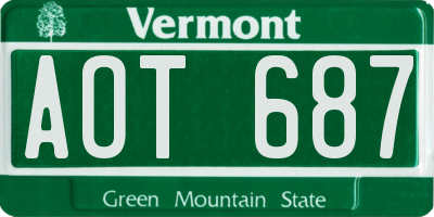 VT license plate AOT687