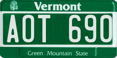 VT license plate AOT690