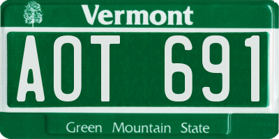 VT license plate AOT691