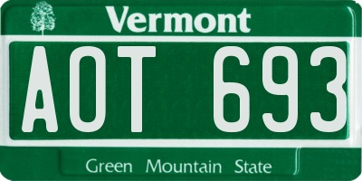 VT license plate AOT693
