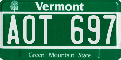 VT license plate AOT697