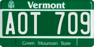 VT license plate AOT709