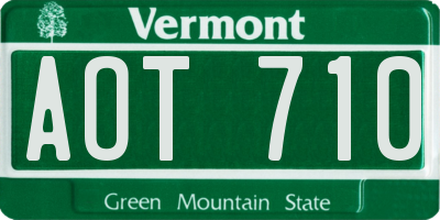 VT license plate AOT710