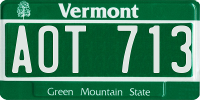 VT license plate AOT713