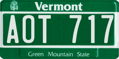 VT license plate AOT717