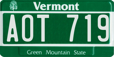 VT license plate AOT719