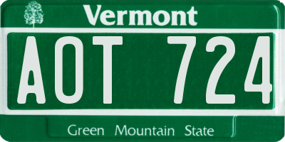 VT license plate AOT724