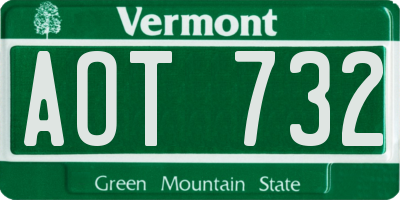 VT license plate AOT732